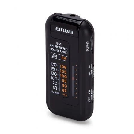 Aiwa R-22BK Radio de bolsillo portátil AM/FM Negra Aiwa R-22BK Radio de bolsillo portátil AM/FM Negra